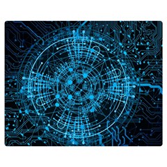 Network Circuit Board Trace Double Sided Flano Blanket (medium) 