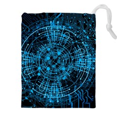 Network Circuit Board Trace Drawstring Pouch (4xl)