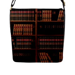 Book Bookshelf Bookcase Library Flap Closure Messenger Bag (l)