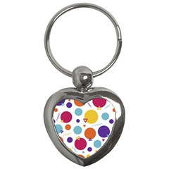 Background Polka Dot Key Chain (heart)