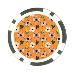 Flower White Pattern Floral Poker Chip Card Guard