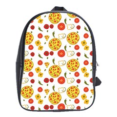 Illustration Pizza Background Vegetable School Bag (large)