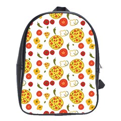 Illustration Pizza Background Vegetable School Bag (xl)