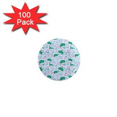 Flower Pattern Wallpaper Seamless 1  Mini Magnets (100 Pack)  by Ravend