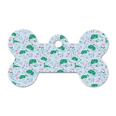 Flower Pattern Wallpaper Seamless Dog Tag Bone (two Sides)