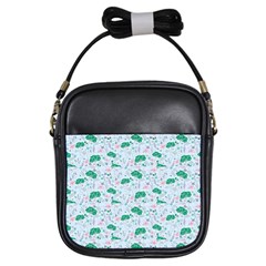 Flower Pattern Wallpaper Seamless Girls Sling Bag