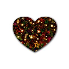 Christmas Xmas Stars Star Advent Background Rubber Heart Coaster (4 Pack)