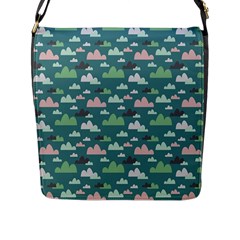 Llama Clouds  Flap Closure Messenger Bag (l) by ConteMonfrey