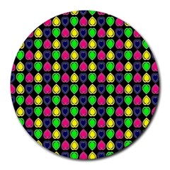 Colorful Mini Hearts Round Mousepad by ConteMonfrey