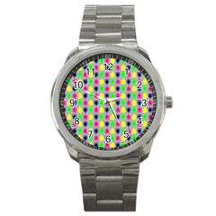 Colorful Mini Hearts Grey Sport Metal Watch by ConteMonfrey