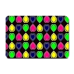 Black Blue Colorful Hearts Small Doormat by ConteMonfrey