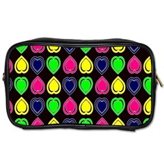 Black Blue Colorful Hearts Toiletries Bag (one Side) by ConteMonfrey