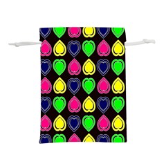 Black Blue Colorful Hearts Lightweight Drawstring Pouch (s) by ConteMonfrey