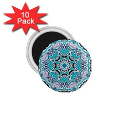 Blue Shades Mandala   1 75  Magnets (10 Pack) 