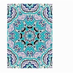 Blue Shades Mandala   Large Garden Flag (two Sides) by ConteMonfrey