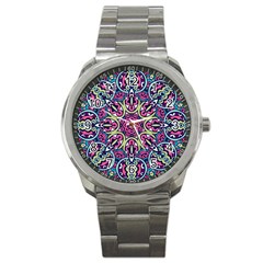 Cold Colors Mandala   Sport Metal Watch by ConteMonfrey