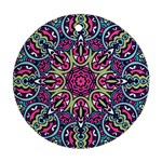 Cold Colors Mandala   Round Ornament (Two Sides) Front