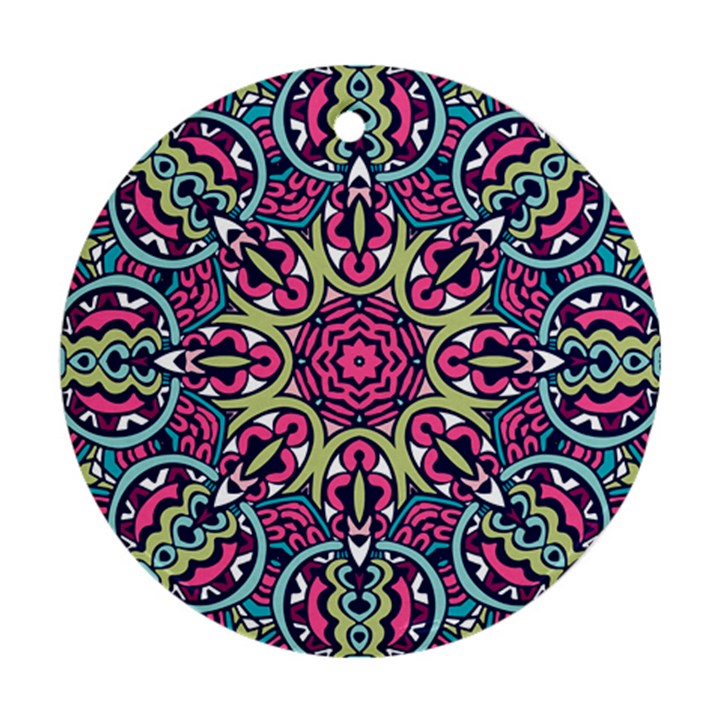 Cold Colors Mandala   Round Ornament (Two Sides)