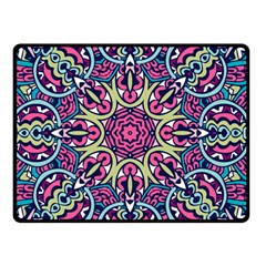 Cold Colors Mandala   Double Sided Fleece Blanket (small)  by ConteMonfrey