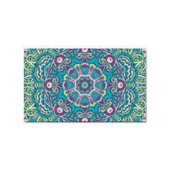 Green, Blue And Pink Mandala  Sticker Rectangular (100 Pack) by ConteMonfrey