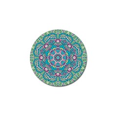 Green, Blue And Pink Mandala  Golf Ball Marker (10 Pack) by ConteMonfrey