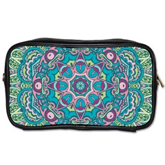 Green, Blue And Pink Mandala  Toiletries Bag (two Sides) by ConteMonfrey