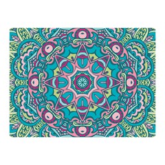 Green, Blue And Pink Mandala  Double Sided Flano Blanket (mini)  by ConteMonfrey