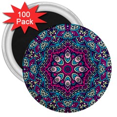 Purple, Blue And Pink Eyes 3  Magnets (100 pack)