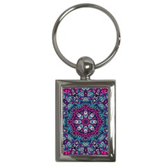 Purple, Blue And Pink Eyes Key Chain (Rectangle)