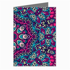 Purple, Blue And Pink Eyes Greeting Card