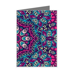 Purple, Blue And Pink Eyes Mini Greeting Card