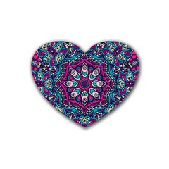 Purple, Blue And Pink Eyes Rubber Coaster (Heart)