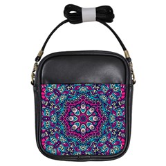 Purple, Blue And Pink Eyes Girls Sling Bag