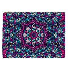 Purple, Blue And Pink Eyes Cosmetic Bag (XXL)