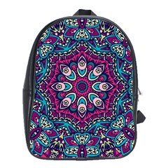 Purple, Blue And Pink Eyes School Bag (XL)