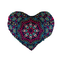 Purple, Blue And Pink Eyes Standard 16  Premium Heart Shape Cushions