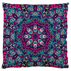 Purple, Blue And Pink Eyes Large Flano Cushion Case (Two Sides)