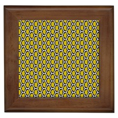 Abstract Beehive Yellow  Framed Tile by ConteMonfrey