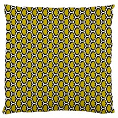 Abstract Beehive Yellow  Large Flano Cushion Case (two Sides) by ConteMonfrey