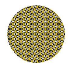 Abstract Beehive Yellow  Mini Round Pill Box by ConteMonfrey