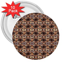 Abstract Sunflower 3  Buttons (10 Pack) 