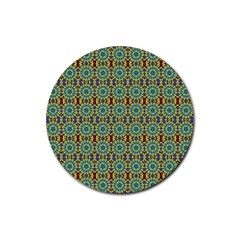 Colorful Sunflowers Rubber Coaster (round) by ConteMonfrey