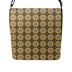 Abstract Green Caramels Flap Closure Messenger Bag (l) by ConteMonfrey