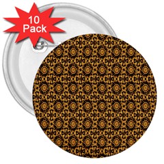 Cat Head Caleidoscope 3  Buttons (10 Pack) 