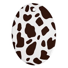 Cow Spots Brown White Ornament (oval) by ConteMonfrey