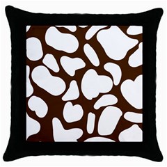 Brown White Cow Throw Pillow Case (black) by ConteMonfrey