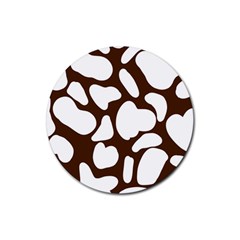 Brown White Cow Rubber Coaster (round) by ConteMonfrey