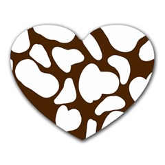 Brown White Cow Heart Mousepad by ConteMonfrey