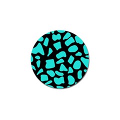 Blue Neon Cow Background   Golf Ball Marker (10 Pack)