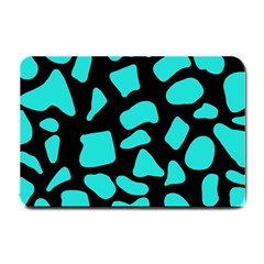 Blue Neon Cow Background   Small Doormat by ConteMonfrey